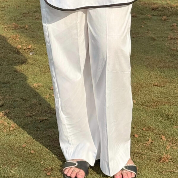 White straight fit pants